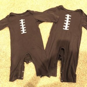 Twin Baby Football Snap up body suits